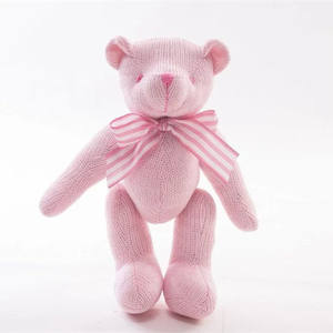 Cadeau d'anniversaire pour enfants Crochet joint ours en peluche poupée arc ours jouet tricoté animaux en peluche et jouets en peluche - Product Image 4