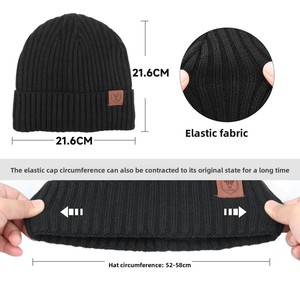 Tùy Chỉnh Vá Unisex Cuff Dệt Nhãn Mũ Trượt Tuyết Dệt Kim Acrylic Mũ Mùa Đông Tùy Chỉnh Skull <span class=keywords><strong>Beanie</strong></span> Mũ Cho Nam Giới Và Phụ Nữ - Product Image 2