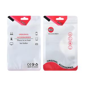 Sac d'emballage transparent à fermeture éclair avec trou de suspension pour câble de données USB en plastique imprimé personnalisé, accessoires de <span class=keywords><strong>téléphone</strong></span> - Product Image 5