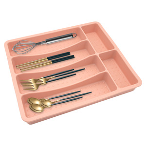 Bandeja de silicona para cubiertos, organizador de cajones, separador de vajilla, soporte de almacenamiento para cuchillos, tenedores y utensilios de mesa - Product Image 1