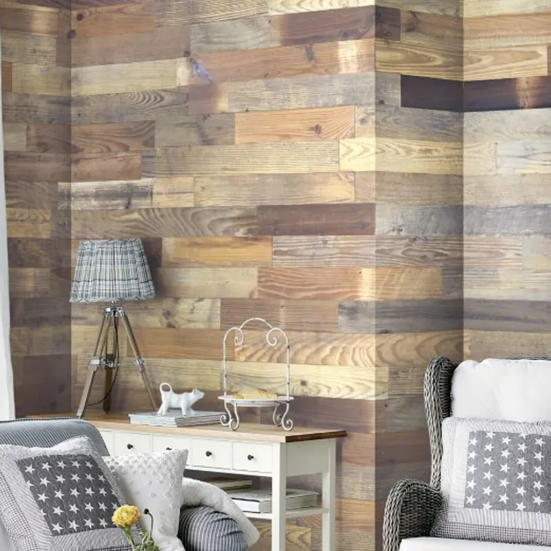 Paneles de pared para decoración del hogar, revestimiento interior de madera de pino antiguo natural, estilo rústico
