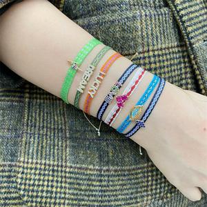 Bracelet en fer micro-incrusté pour femme, style bohème simple, tressé, à motifs, inspiré <span class=keywords><strong>de</strong></span> la mode espagnole et euro-américaine, avec corde tressée à la main - Product Image 3