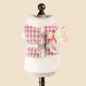 Pet Winter Warm Vest With Pearl Decor Stylish Fall <strong>Cold</strong> <strong>Weather</strong> Coat Soft Comfortable Accessory <strong>Outfit</strong> for Daily Wear - Product Image 6