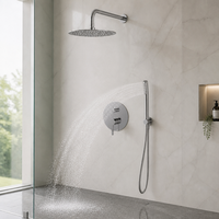 Colonne de douche thermostatique murale OEM en acier inoxydable SUS316 sans plomb avec mitigeur de douche à effet pluie intégré pour baignoire