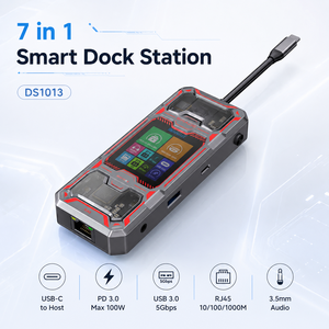 Hub USB C Inteligente 7 en 1 con Pantalla LCD, <span class=keywords><strong>HDMI</strong></span> 4K 60Hz, RJ45 Gigabit Ethernet, <span class=keywords><strong>Adaptador</strong></span> <span class=keywords><strong>de</strong></span> Estación <span class=keywords><strong>de</strong></span> Acoplamiento Tipo C con PD <span class=keywords><strong>de</strong></span> 100W - Product Image 2