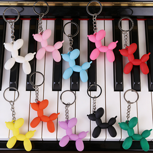 Gereduceerde prijs zachte PVC rubberen 3D ballonhond sleutelhanger UV-print aangepaste logo's geaccepteerd duurzaam milieuvriendelijk feestfavoriet souvenir - Product Image 4