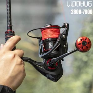 Carrete de Pesca Topline S2800-7800, 6 Rodamientos de Bolas, <span class=keywords><strong>Arrastre</strong></span> Máximo de 12 kg, Relación de Engranajes 5.1:1, Carrete de Metal, Mango con Empuñadura, Carrete Giratorio, Accesorio de Pesca de Largo Alcance, Pesca - Product Image 2