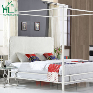 Visofree — meuble de chambre à coucher <span class=keywords><strong>en</strong></span> <span class=keywords><strong>fer</strong></span> <span class=keywords><strong>forgé</strong></span> de Style ancien, canopée métallique, couleur <span class=keywords><strong>noir</strong></span> et or - Product Image 1