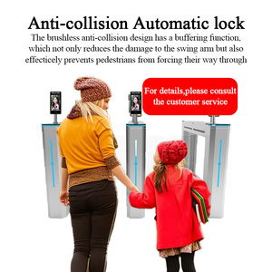 Điện tử Swing rào cản tốc độ kiểm soát truy cập cửa quay với hệ thống an ninh vân tay & nhận dạng khuôn mặt - Product Image 6