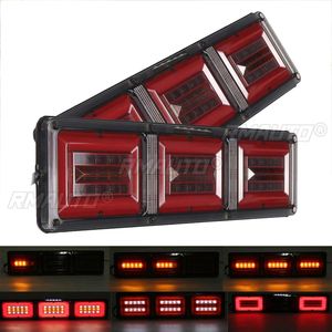 2 pièces Feux arrière LED dynamiques 24V pour voiture, camion, caravane, remorque, bateau, camionnette - Feu stop, clignotant stroboscopique - Product Image 1