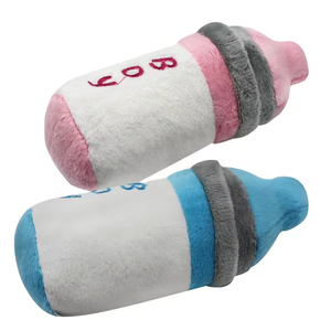 Jouet en peluche pour animaux de compagnie, coloré, couineur, mignon, bicolore, pour bébés animaux, à mâcher et à jouer, en forme de biberon, pour chiens, vente en gros, pas cher - Product Image 2