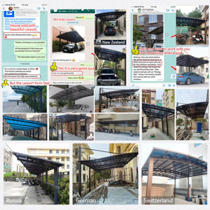 Abri de voiture autoportant avec structure en aluminium et toiture en polycarbonate <span class=keywords><strong>pour</strong></span> parking extérieur, allée et jardin - Product Image 3