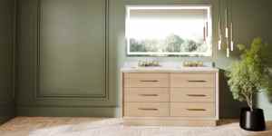 Waterproof Wood Quartz Bathroom <b>Vanity</b> Storage Cabinret for <b>Bedrooms</b> or Hotel Project - Product Image 6