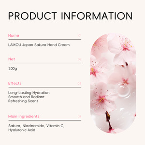 2PCS MOQ Crème pour les mains Lecko à la fleur de <span class=keywords><strong>cerisier</strong></span> 200g Formule naturelle avec acide hyaluronique et vitamine C Sûre également pour les femmes enceintes - Product Image 3