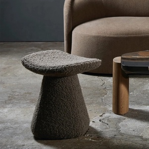 Otomana Moderna de <span class=keywords><strong>Media</strong></span> Luna <span class=keywords><strong>para</strong></span> Sala de Estar, Taburete Verde, Otomana Cómoda de Terciopelo Tejido, Otomana de Cuero con Mechones - Product Image 4