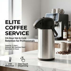 Carafe isotherme en acier inoxydable de 1,9 L, 2,2 L, 3 L, distributeur de café sous vide pour hôtel, bureau - Product Image 1