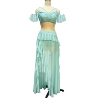 Nouvel ensemble de danse du ventre pour la pratique et les spectacles, accompagné d'une longue jupe sirène en dentelle sexy