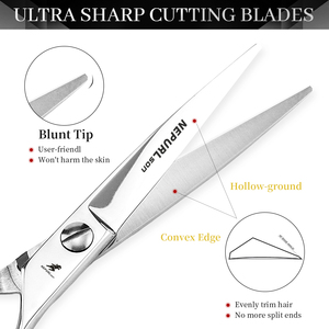 6.0 inch mới thiết kế thời trang vẻ Đẹp Cắt tóc kéo phẳng kéo răng kéo tóc tùy chỉnh logogold - Product Image 3