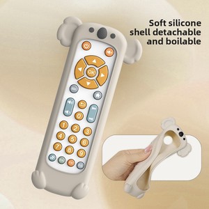 ของเล่นยางกัดซิลิโคนนุ่มปี 2024 รูปทรงรีโมททีวี ของเล่นดนตรีเสริมพัฒนาการสำหรับเด็กทารก พร้อม 3 ภาษา - Product Image 3