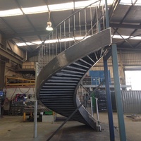 Escalier en colimaçon moderne Anewson en acier inoxydable, gain de place, pour villa, appartement, usage intérieur, avec kit de garde-corps complet et robuste