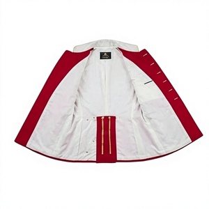 Red Ceremonial Outdoor Uniform Style Formal Parade Custom Outerwear <b>Tunic</b> Jacket for Men's - Product Image 5