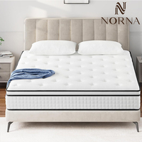 Matelas de lit king size pour hôtel, matelas hybride en mousse haute densité, ressorts et latex, enroulable dans une boîte, vente promotionnelle