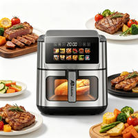 Freidora de Aire Anbolife 8L 1800W con Pantalla Táctil LED, 12 Programas Preestablecidos, Interior Metálico, Gran Capacidad, Cocina Saludable, OEM ODM