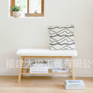 Fjdc Custom Wide Bamboo Shoe Changing Stool With <b>Storage</b> Soft Padded <b>Cushion</b> Multifunctional Entryway Bench For Home Use - Product Image 5