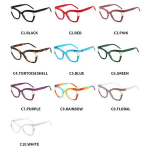 Vintage Kleurrijke Vierkante Optische Bril Frame Vrouwen Bril Bril Anti-Blauw Licht Brillen Brillen Montuur