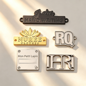 handbag accessories manufacturer design metal label <b>name</b> <b>tag</b> custom made metal logo - Product Image 2