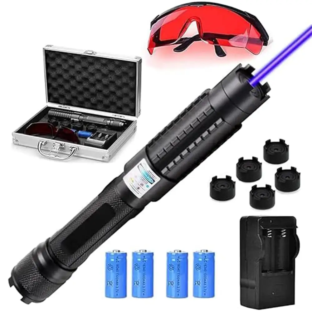 High-power enhanced laser pointer suitable for outdoor use at night with blue light and star cap multi-function