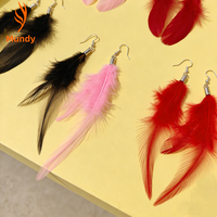 Perfect Party Attire Feather Dangle Earrings Accessories - Birthday Anniversary Gift Small Business Bulk Resale Bohemian