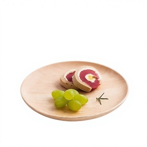 Plato de Servir de Madera Natural, Plato de Madera Rústico Hecho a Mano para el Hogar, Cocina, Comedor, Restaurante y Mesa - Product Image 1