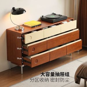 Modern Minimalist Cherry Wood <b>Chest</b> Of Drawers Solid Wood <b>Storage</b> Cabinet Bedroom Dresser Household Furniture - Product Image 2