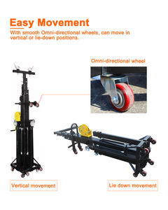 Torre de Elevación Telescópica <span class=keywords><strong>Ava</strong></span> Mobile 1.9-6M 250KG para Altavoces Line Array, Soporte de Iluminación de Escenario con Manivela y Cabrestante - Product Image 3