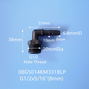 Pp nối nước G1/8 G1/4 G3/8 nữ chủ đề để 4mm 6mm 8mm 10mm 12mm 14mm 16mm ống barb phụ kiện nhựa - Product Image 5