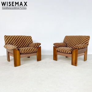 WISEMAX FURNITURE chaise d'accent en bois massif design italien boucle tissu meubles de salon canapés loisirs simples <span class=keywords><strong>fauteuil</strong></span> bas - Product Image 3