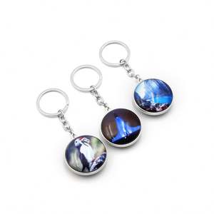 Popular Souvenir Customized Logo Crystal <b>Glass</b> Keychain Decorative Crystal Transparent Double Side <b>Glass</b> Keyring - Product Image 3