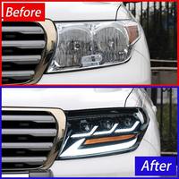 Phares LED améliorés pour Land Cruiser 2012-2015 avec feux de jour DRL et lentilles de signalisation, et feux avant modifiés - 12V, nouvelle version, 4000 lumens