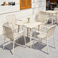 Chaises de jardin en aluminium antirouille pour restaurant commercial, café, terrasse, parc, cour, chaises de repas d'extérieur pour loisirs
