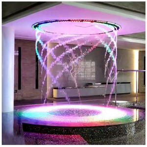 Fabrika özel çift paslanmaz çelik Modern su perdesi sistemi halka çeşme açık Landmark sprey Yanyi Waterscape marka - Product Image 3