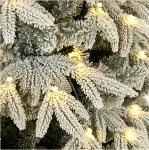 Albero di Natale Artificiale Floccato con Luci LED Bianco Caldo, Effetto Neve, per Interni, Decorazione Natalizia per Casa e Soggiorno - Product Image 3