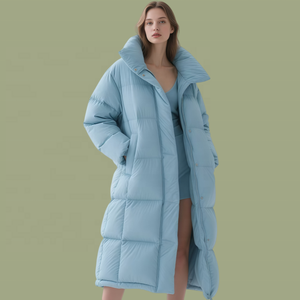 Veste d'oie blanche imperméable d'hiver personnalisée grande taille Ski fermeture éclair coupe-vent dame luxe mode <span class=keywords><strong>doudoune</strong></span> matelassée manteaux pour femmes - Product Image 3