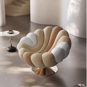 Sillón de salón individual moderno italiano, diseño de pétalos, sillón ergonómico con acento trasero para el hogar, oficina, sala de estar minimalista para - Product Image 3