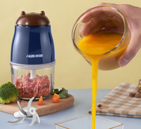 Nouveau hachoir à viande électrique en verre miniature et trancheuse à légumes et à ail pour un usage domestique et en restauration
