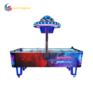 Table de hockey sur air pour 2 joueurs, adultes et enfants, avec marqueur électronique, construction en métal et fibre de verre - Product Image 2