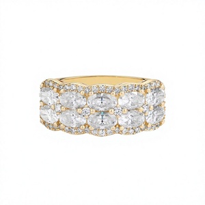 Anillo ATTA de Plata de Ley 925 con Moissanita de 3.5ct, Corte Ovalado, Color D, Banda Ancha, Estilo Vintage, Regalo de Boda, Aspecto de Diamante de Lujo - Product Image 2