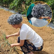 Perruques de grand-mère Porle de haute qualité perruque bouclée de 14 pouces avec des vagues lâches naturelles matériau synthétique en fibre résistant à la chaleur - Product Image 1