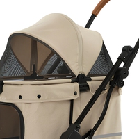 Poussette pliable légère pour animaux de compagnie, chien et chat, chariot de voyage extérieur avec auvent en maille et roues pivotantes