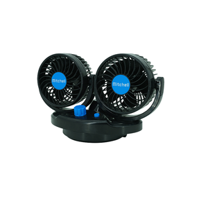 Ventilateur de voiture et de bureau électrique Mitchell 2019 - Personnalisé, haute vitesse, refroidissement automatique, DC 12V 24V, portable, double tête, en ABS, faible bruit, 150W - Product Image 1